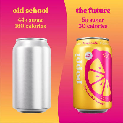 Poppi Prebiotic Soda, Lemonade, 12 Oz, 12 Pack