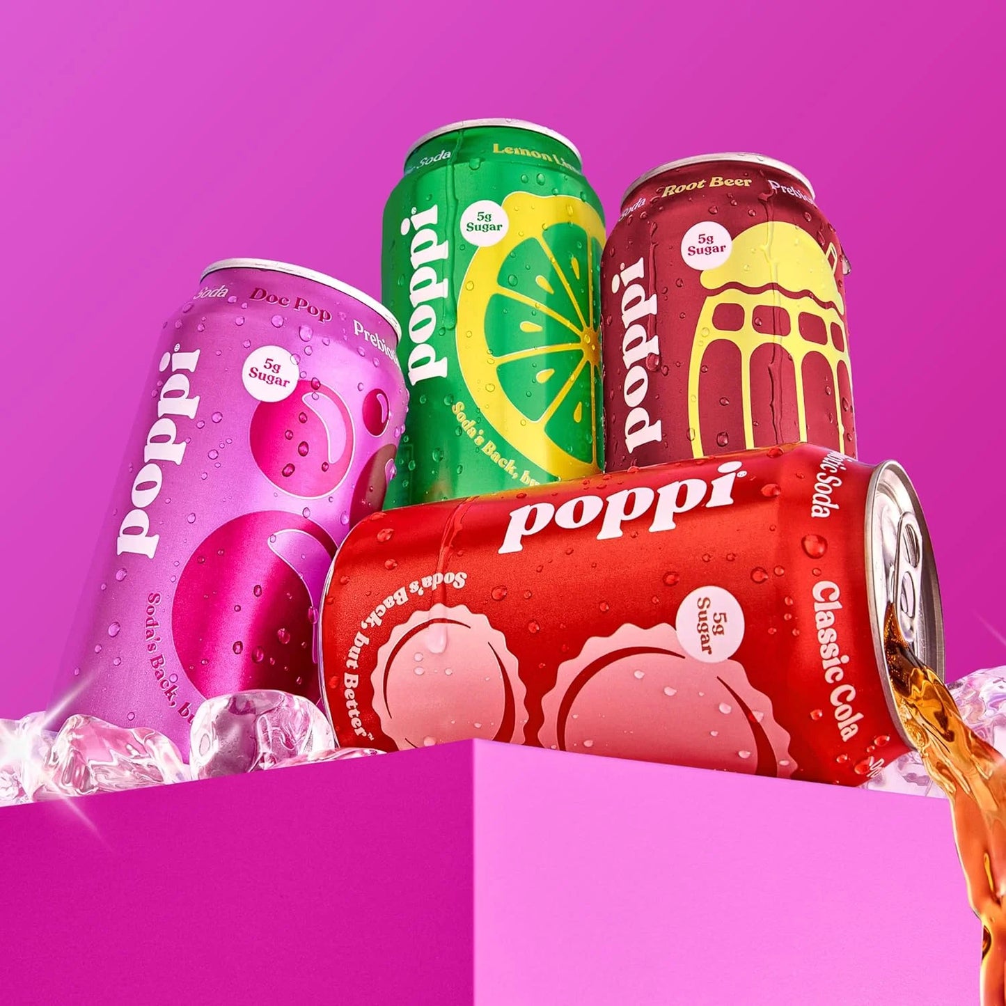 Poppi Prebiotic Soda, The Classics, 12 Oz, 12 Pack