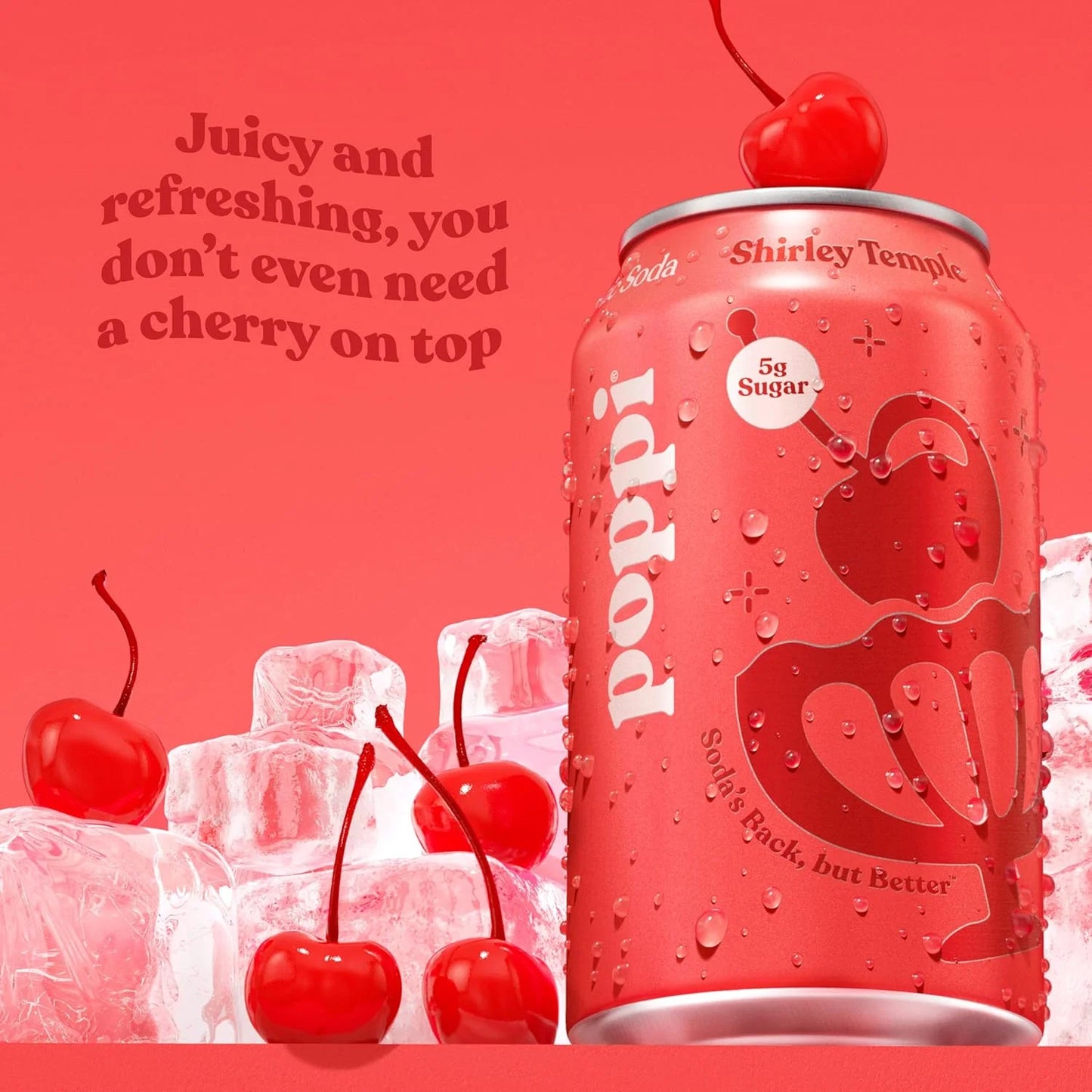 Poppi Prebiotic Soda, Shirley Temple, 12 Oz, 12 Pack
