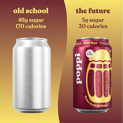 Poppi Prebiotic Soda, Root Beer, 12 Oz, 12 Pack