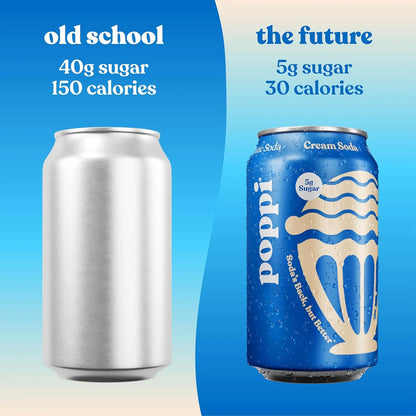Poppi Prebiotic Soda, Cream Soda, 12 Oz, 12 Pack