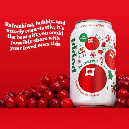 Poppi Prebiotic Soda, Cranberry Fizz, 12 Oz, 12 Pack