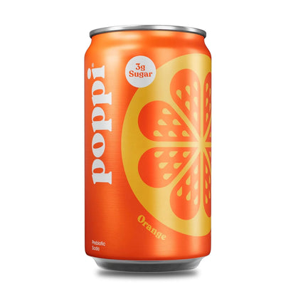 Poppi Prebiotic Soda, Orange, 7.5 Fl Oz, 24 Pack