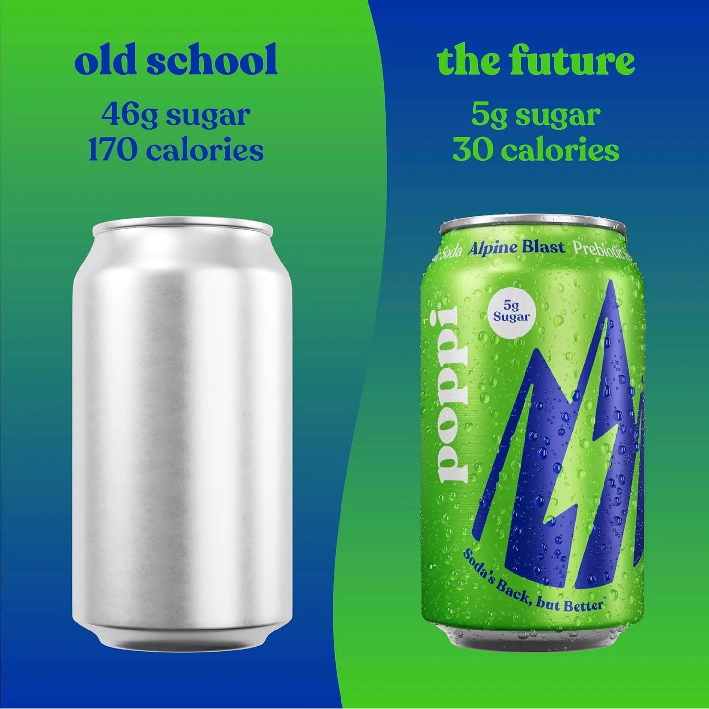 Poppi Prebiotic Soda, Sparkling Water & Fruit Juice, Alpine Blast, 12 Oz, 12 Pack