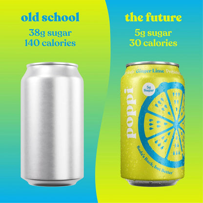 Poppi Prebiotic Soda, Ginger Lime, 12 Oz, 12 Pack
