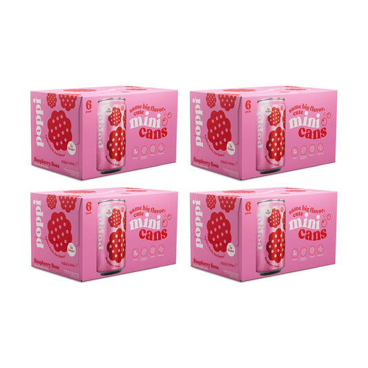 Poppi Prebiotic Soda, Raspberry Rose, 7.5 Fl Oz, 24 Pack