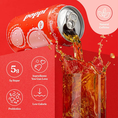 Poppi Prebiotic Soda, Soda Staples, 12 Oz, 12 Pack