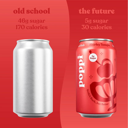 Poppi Prebiotic Soda, Shirley Temple, 12 Oz, 12 Pack