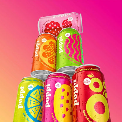 Poppi Prebiotic Soda, Fun Favorites, 12 Oz, 12 Pack