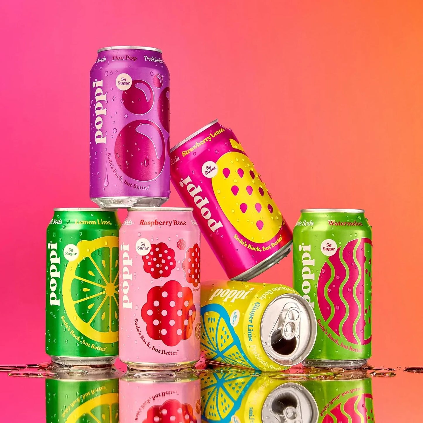 Poppi Prebiotic Soda, Party Starters, 12 Oz, 12 Pack