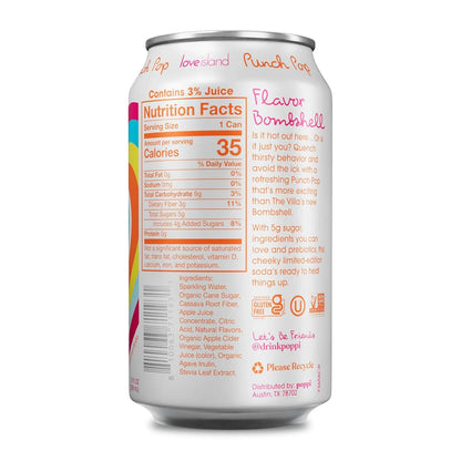 Poppi Prebiotic Soda, Punch Pop, 12 Oz, 12 Pack